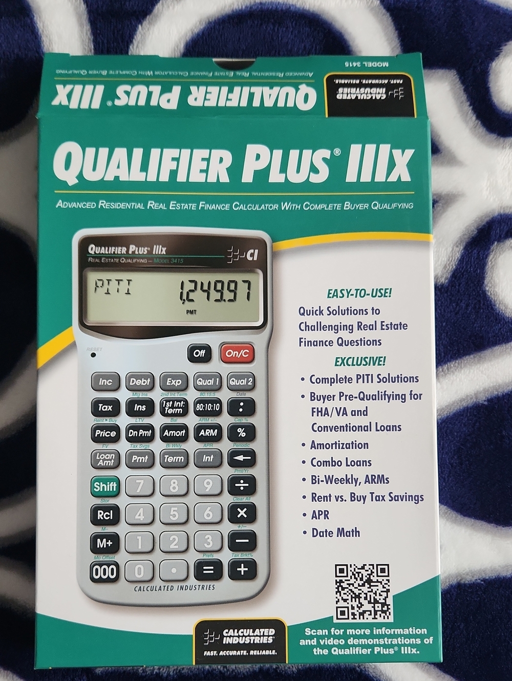 Qualifier Plus IIIx Real Estate Finance Calculator - Teal/White